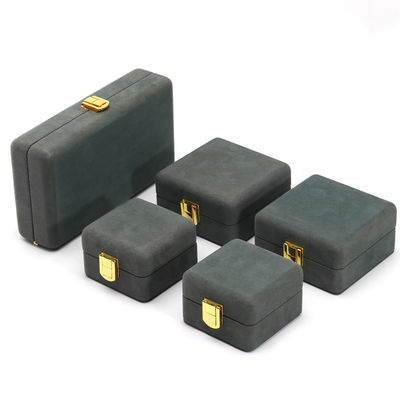 Grigio Verde Elegante Soft Velvet Gioielleria Organizzatore Box Set per imballaggi di lusso