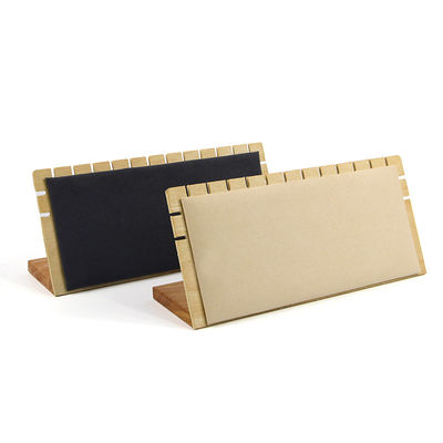 Rack per display di gioielli in legno rettangolare con taglio a tacchetta