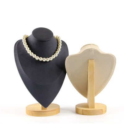 Sopralluogo di velluto morbido supporto per display per collare in legno supporto per display per pendenti