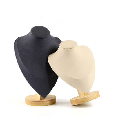 Sopralluogo di velluto morbido supporto per display per collare in legno supporto per display per pendenti