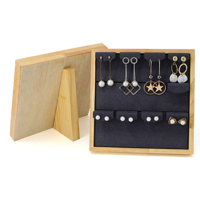 4x3 pratico multicelloli gioielli in legno display rack stand per orecchini pendente