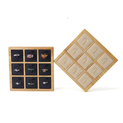 comprare 3x3 Multi Cellule Gioielli in legno massello Presentation Tray For Ear Rings Studs Exhibition online manufacture