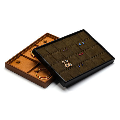 Grandi capacità pratico PU pelle gioielli di esposizione accessori di lusso Display Tray