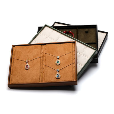 Grandi capacità pratico PU pelle gioielli di esposizione accessori di lusso Display Tray