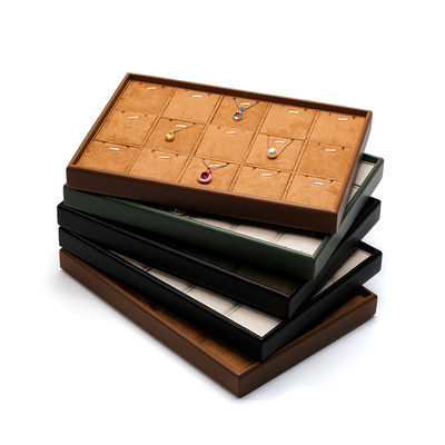 Grandi capacità pratico PU pelle gioielli di esposizione accessori di lusso Display Tray