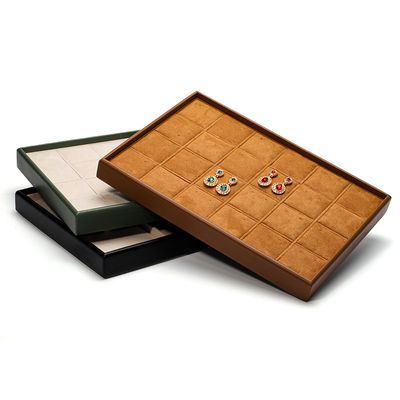 comprare Multicompartiment PU pelle gioielleria display vassoio rivestimento morbido esposizione accessori online manufacture