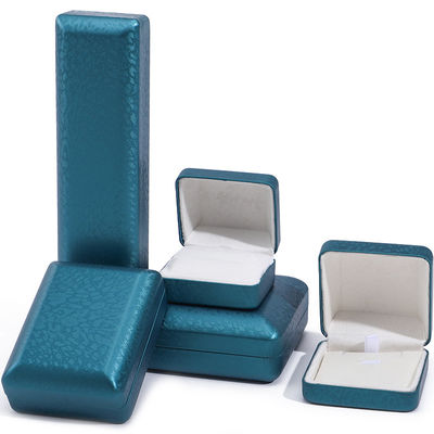 comprare Pavone Blu Neve Grano PU cuoio gioielleria scatola, gioielleria di lusso set scatola regalo OEM online manufacture