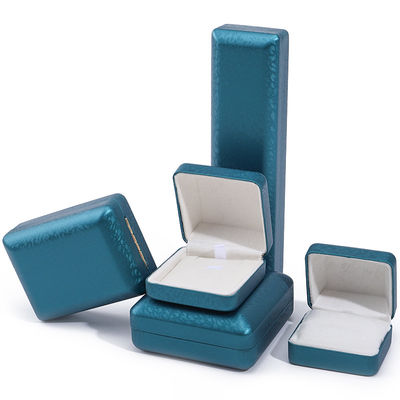 Pavone Blu Neve Grano PU cuoio gioielleria scatola, gioielleria di lusso set scatola regalo OEM