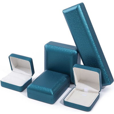 Pavone Blu Neve Grano PU cuoio gioielleria scatola, gioielleria di lusso set scatola regalo OEM