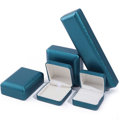 Pavone Blu Neve Grano PU cuoio gioielleria scatola, gioielleria di lusso set scatola regalo OEM