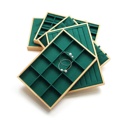 Display Plate per gioielli in legno personalizzato Multiple Compartimenti per pendenti per orecchie