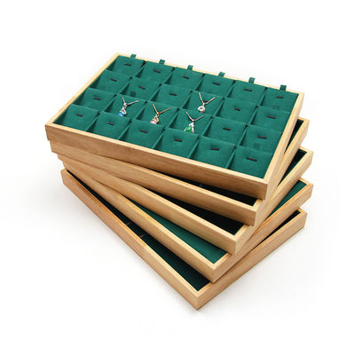 Display Plate per gioielli in legno personalizzato Multiple Compartimenti per pendenti per orecchie