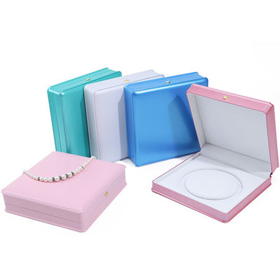 Tasto morbido Macarone colore plastica perla Colletto scatola di stoccaggio Gioielli imballaggio