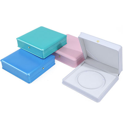Tasto morbido Macarone colore plastica perla Colletto scatola di stoccaggio Gioielli imballaggio