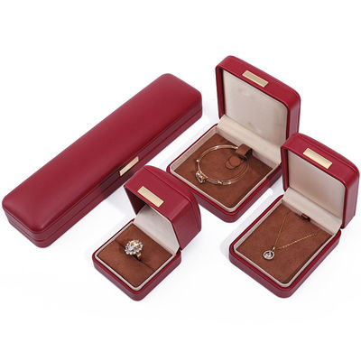 Effetto galleggiante Red PU Leather Luxury Jewelry Packaging Box Set con barra d'oro
