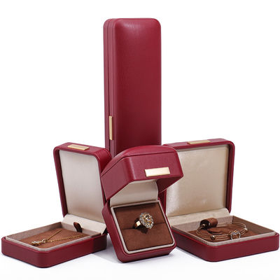 Effetto galleggiante Red PU Leather Luxury Jewelry Packaging Box Set con barra d'oro