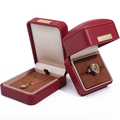 Effetto galleggiante Red PU Leather Luxury Jewelry Packaging Box Set con barra d'oro