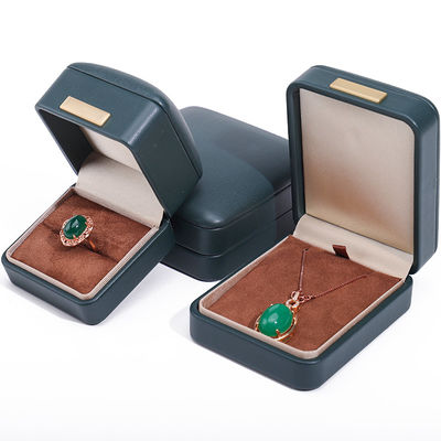 Converso con il tetto di pelle finta Luxury gioielleria Box con ornamento della barra d'oro