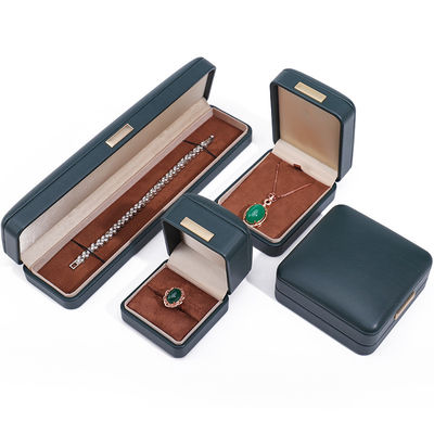 Converso con il tetto di pelle finta Luxury gioielleria Box con ornamento della barra d'oro