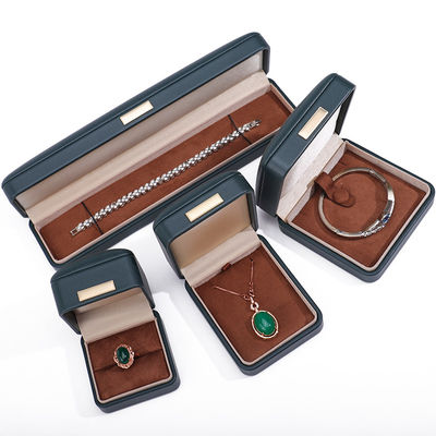 Converso con il tetto di pelle finta Luxury gioielleria Box con ornamento della barra d'oro