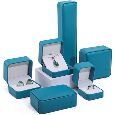 Pavone verde accattivante gioielleria in pelle finta confezionamento scatola set cassa di lusso