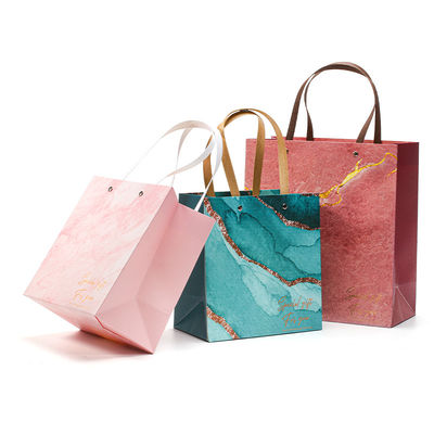 Borsa di carta di cartone di lusso di lusso con manico