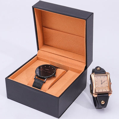 comprare Stile rivestimento morbido PU cuoio orologio scatola di stoccaggio con tasca di gioielli interni online manufacture