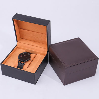 Stile rivestimento morbido PU cuoio orologio scatola di stoccaggio con tasca di gioielli interni