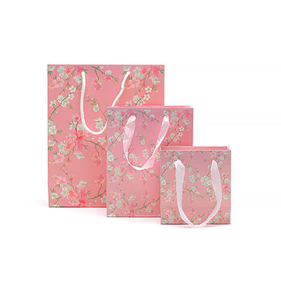 Modello di fiori robusta cartone carta Tote sacchetto con maniglie per il regalo di compleanno della ragazza
