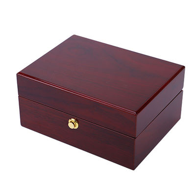 OEM antipolvere Casella di archiviazione per orologi di lusso in legno con chiusura a pulsante