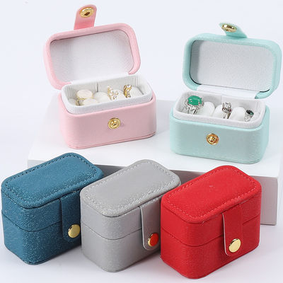 comprare Mini PU cuoio orecchio Stud anello scatola di stoccaggio porta gioielli con chiusura del pulsante online manufacture