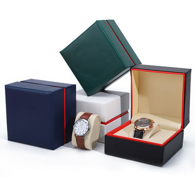 Soft Handy Stile PU Cuoio Orologio Confezionamento Scatola Red Edge Cassa da deposito per regalo