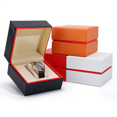 Soft Handy Stile PU Cuoio Orologio Confezionamento Scatola Red Edge Cassa da deposito per regalo