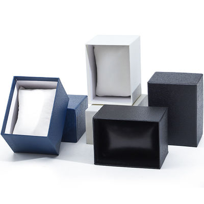 Pebble Grain Paper Watch Packaging Box Hard Luxury Storage Case Logo personalizzato