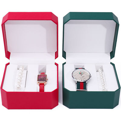 Cassa di custodia per orologi in pelle ottagonale Compartimenti multipli per l' imballaggio regalo