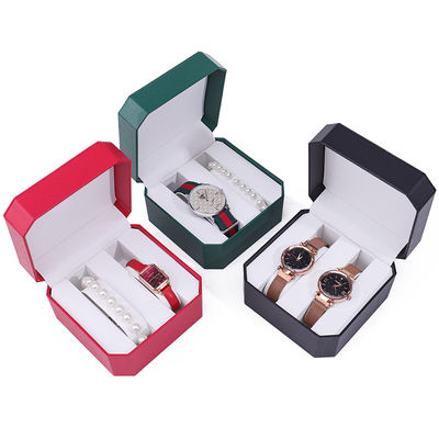 Cassa di custodia per orologi in pelle ottagonale Compartimenti multipli per l' imballaggio regalo