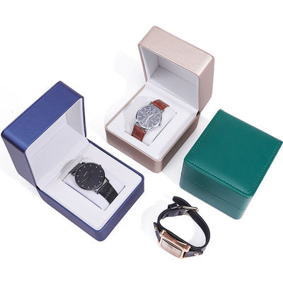 comprare Borsa di grano liscia di pelle finta orologio scatola di stoccaggio fatto a mano chic lusso imballaggio per uomini online manufacture
