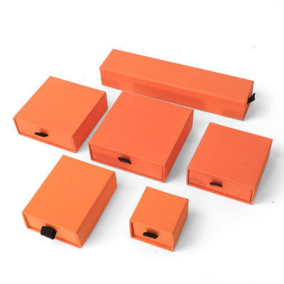 comprare Manifattura all'ingrosso Eco-friendly regalo di alta qualità gioielleria scatola personalizzata anello personalizzato collana orecchino braccialetto confezionamento cartone arancione cassetto carta gioielleria scatola con logo online manufacture