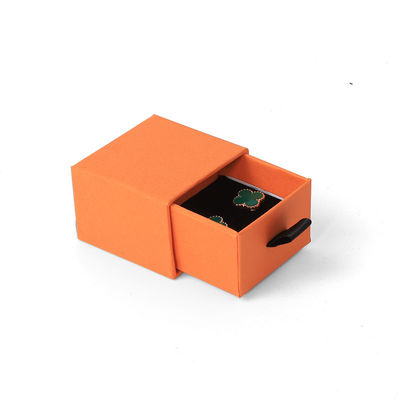 Manifattura all'ingrosso Eco-friendly regalo di alta qualità gioielleria scatola personalizzata anello personalizzato collana orecchino braccialetto confezionamento cartone arancione cassetto carta gioielleria scatola con logo
