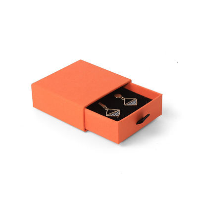 Manifattura all'ingrosso Eco-friendly regalo di alta qualità gioielleria scatola personalizzata anello personalizzato collana orecchino braccialetto confezionamento cartone arancione cassetto carta gioielleria scatola con logo
