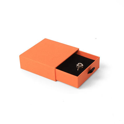 Manifattura all'ingrosso Eco-friendly regalo di alta qualità gioielleria scatola personalizzata anello personalizzato collana orecchino braccialetto confezionamento cartone arancione cassetto carta gioielleria scatola con logo