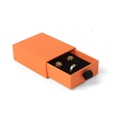 Manifattura all'ingrosso Eco-friendly regalo di alta qualità gioielleria scatola personalizzata anello personalizzato collana orecchino braccialetto confezionamento cartone arancione cassetto carta gioielleria scatola con logo