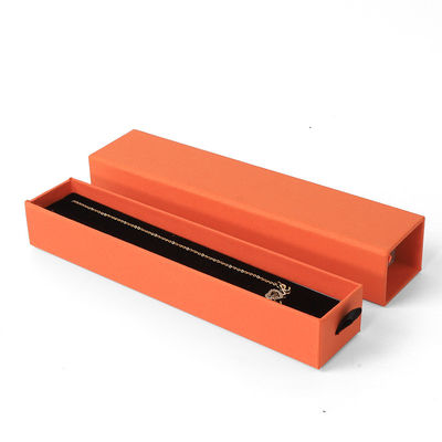 Manifattura all'ingrosso Eco-friendly regalo di alta qualità gioielleria scatola personalizzata anello personalizzato collana orecchino braccialetto confezionamento cartone arancione cassetto carta gioielleria scatola con logo