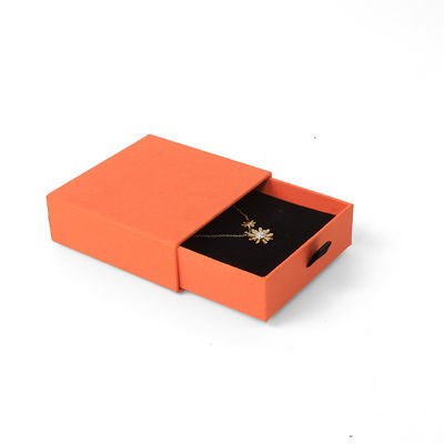 Manifattura all'ingrosso Eco-friendly regalo di alta qualità gioielleria scatola personalizzata anello personalizzato collana orecchino braccialetto confezionamento cartone arancione cassetto carta gioielleria scatola con logo