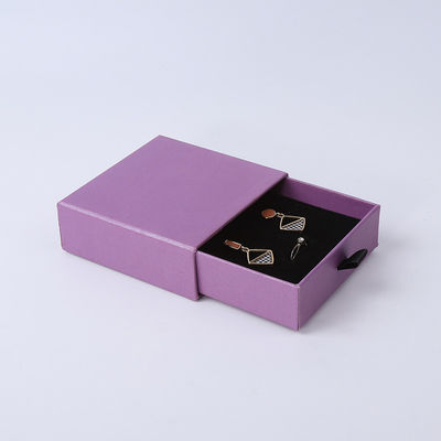 Manifattura all'ingrosso Eco-friendly regalo di alta qualità gioielleria scatola personalizzata anello personalizzato collana orecchino braccialetto imballaggio cartone viola cassetto carta gioielleria scatola con logo