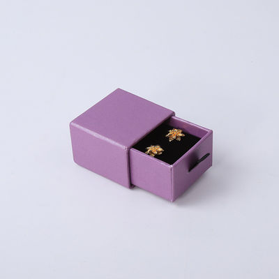 Manifattura all'ingrosso Eco-friendly regalo di alta qualità gioielleria scatola personalizzata anello personalizzato collana orecchino braccialetto imballaggio cartone viola cassetto carta gioielleria scatola con logo