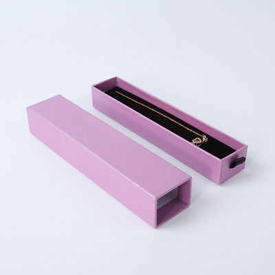 Manifattura all'ingrosso Eco-friendly regalo di alta qualità gioielleria scatola personalizzata anello personalizzato collana orecchino braccialetto imballaggio cartone viola cassetto carta gioielleria scatola con logo