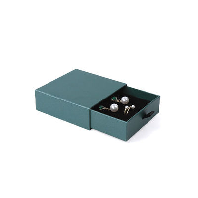 Manifattura all'ingrosso Eco-friendly regalo di alta qualità gioielleria scatola personalizzata anello personalizzato collana orecchino braccialetto imballaggio cartone verde carta cassetto gioielleria scatola con logo