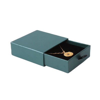 Manifattura all'ingrosso Eco-friendly regalo di alta qualità gioielleria scatola personalizzata anello personalizzato collana orecchino braccialetto imballaggio cartone verde carta cassetto gioielleria scatola con logo