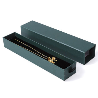Manifattura all'ingrosso Eco-friendly regalo di alta qualità gioielleria scatola personalizzata anello personalizzato collana orecchino braccialetto imballaggio cartone verde carta cassetto gioielleria scatola con logo